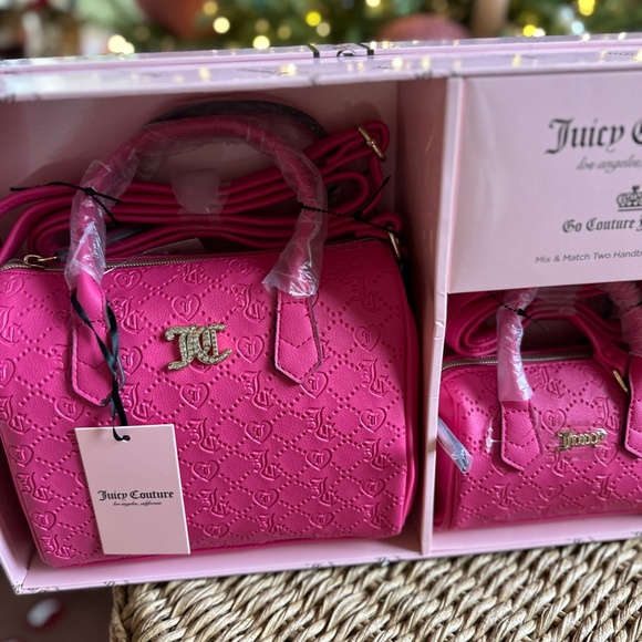 Juicy Couture hot pink bag purse crossbody mommy and me mix & match handbag - Picture 4 of 8
